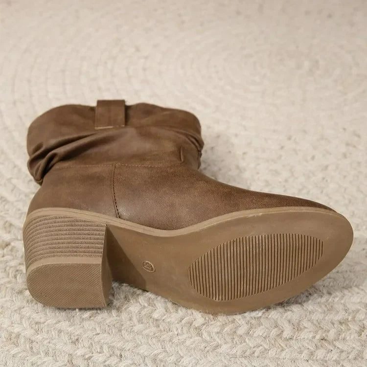 Olivia - Boots santiag marron