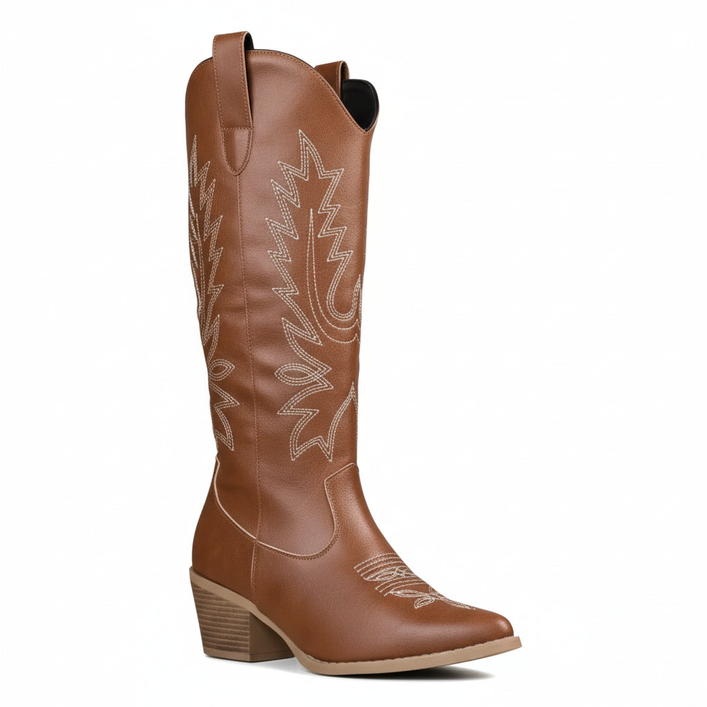 santiag haute marron