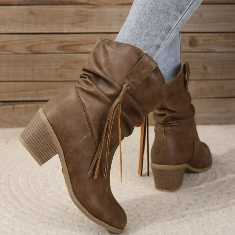 Olivia - Boots santiag marron