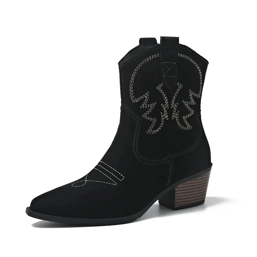 Bottines façon santiags